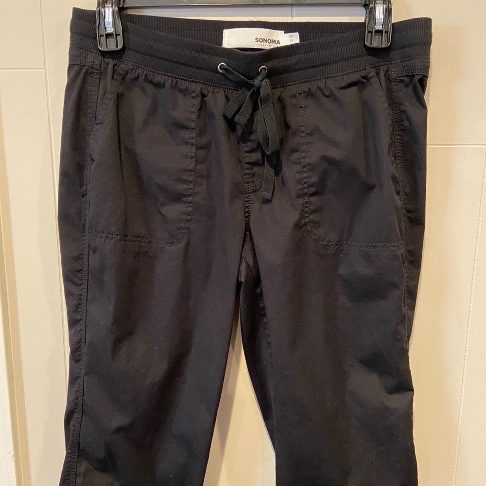 Soma Black Stretch Waist Crop Pants Size 12